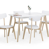 Casa Rect. Dining Table & Casa Dining Chair White Lacquer with Limed Oak Legs(4 Chairs)