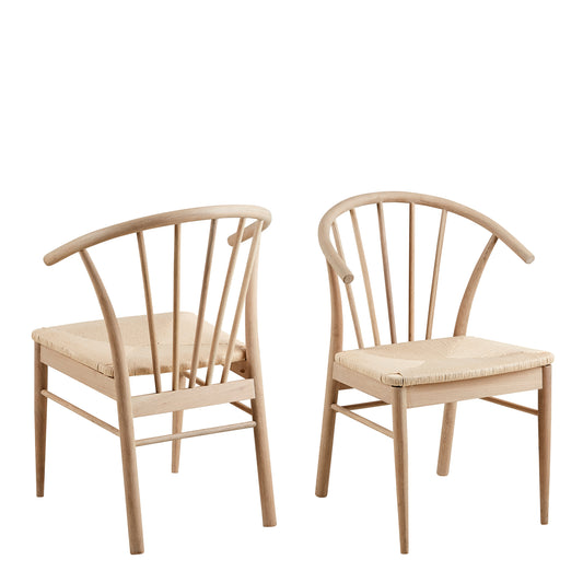 Cassandra Dining Chair in White Oak (2 Chairs)