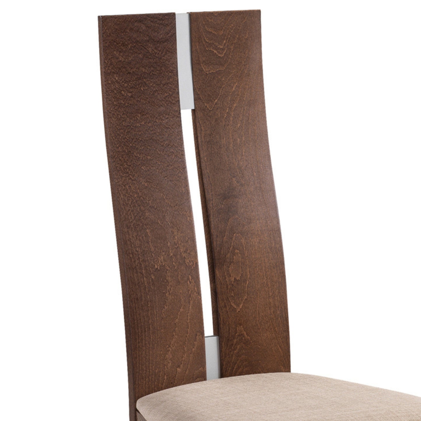 Cayman Dining Chair Polyester Fabric Beech Frame Walnut with Metal Effect Insert(2 Chairs)