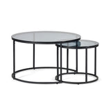 Chicago Round Nesting Coffee Tables - Smoked Glass