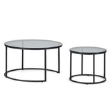 Chicago Round Nesting Coffee Tables - Smoked Glass