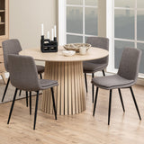 Christo Round Din. Table White Oak & Becca Dining Chair in Light Brown (4 chairs)