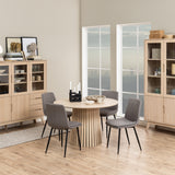 Christo Round Din. Table White Oak & Becca Dining Chair in Light Brown (4 chairs)