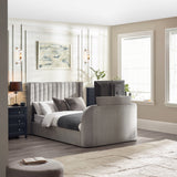Clara TV Ottoman Bed in Light Grey