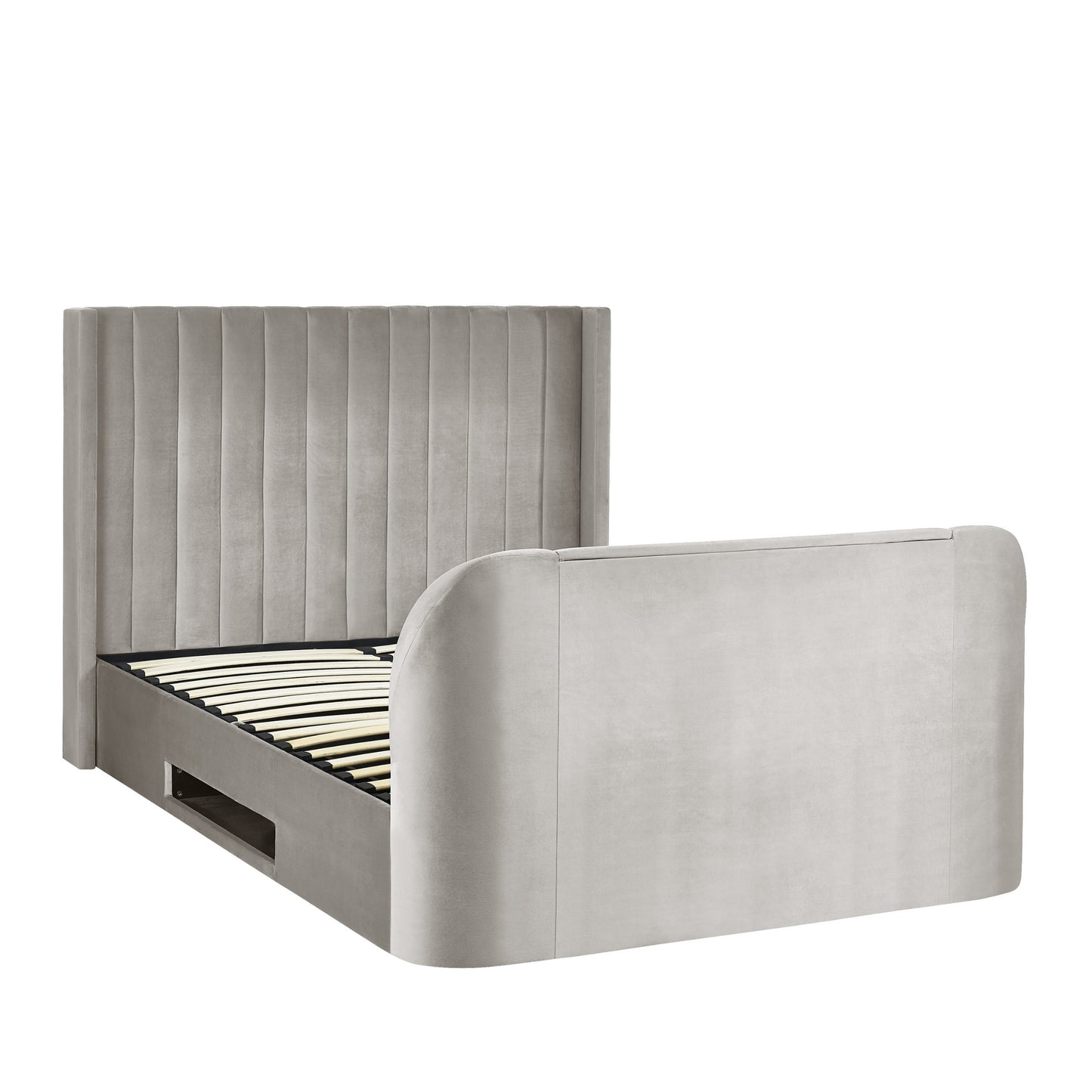 Clara TV Ottoman Bed in Light Grey