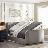 Clara TV Ottoman Bed in Light Grey