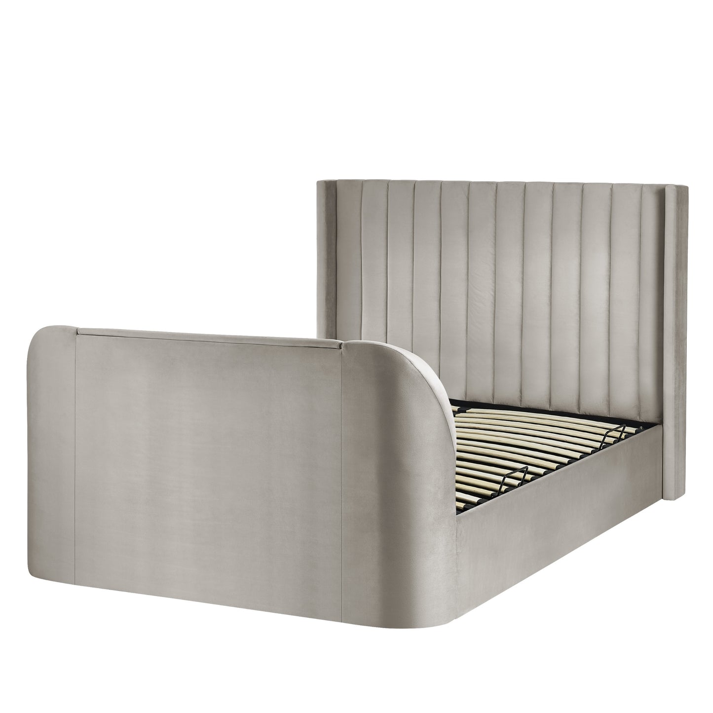 Clara TV Ottoman Bed in Light Grey
