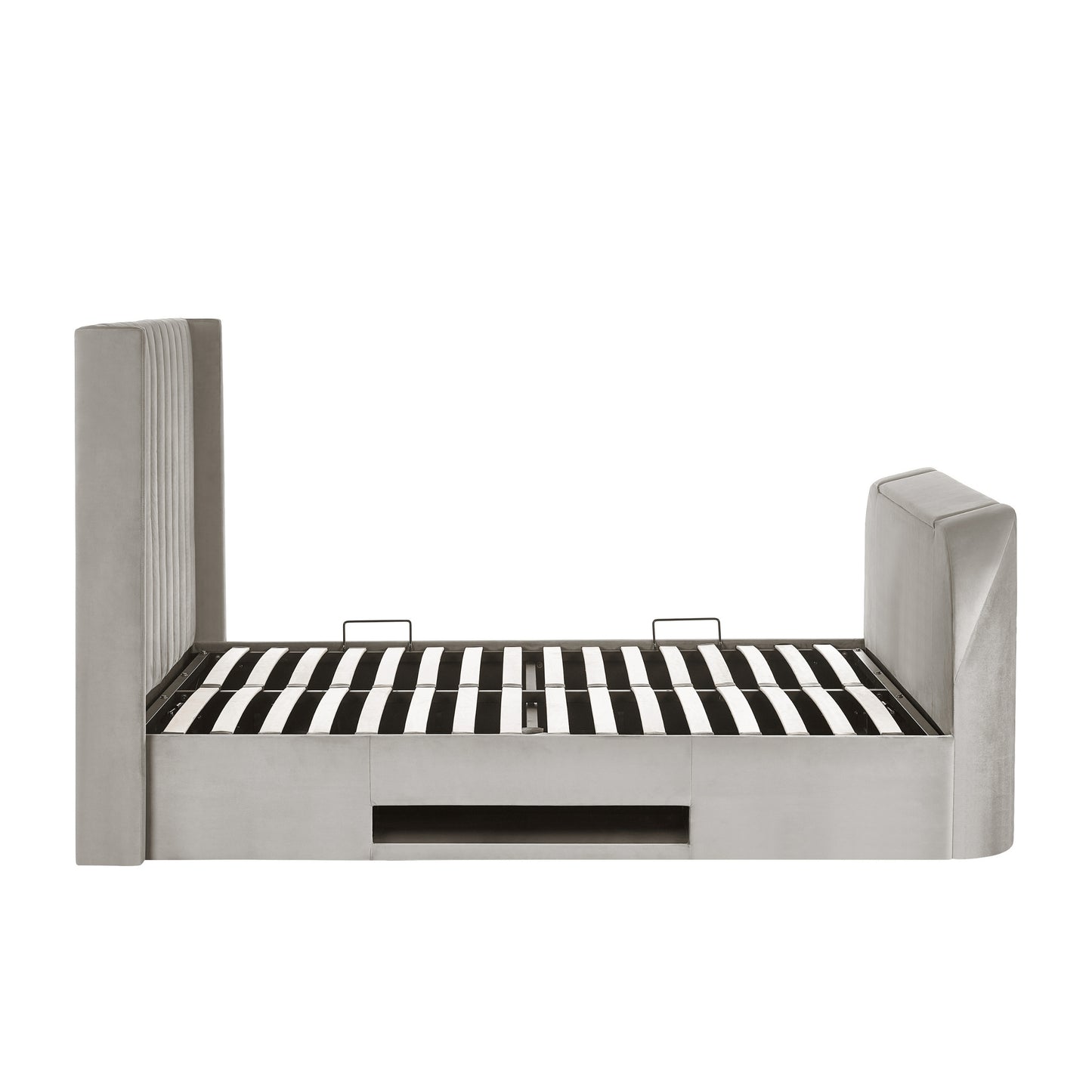 Clara TV Ottoman Bed in Light Grey