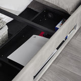 Clara TV Ottoman Bed in Light Grey