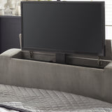 Clara TV Ottoman Bed in Light Grey