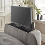 Clara TV Ottoman Bed in Light Grey