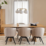 Colima Dining Table Oak & Darlene Dining Chair Swivel Function Beige(6 Chairs)