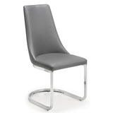 Como Cantilever Dining Chair Grey Chrome(2 Chairs)