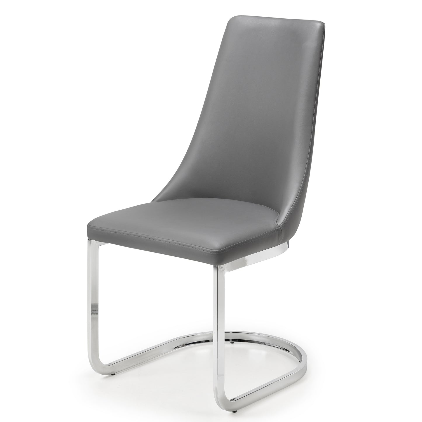 Como Extend. Dining Table Modern Grey High Gloss + Como Cant. D. Chair Grey Chrome(6 Chairs)