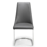 Como Extend. Dining Table Modern Grey High Gloss & Como Cant. D. Chair Grey Chrome(6 Chairs)