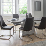 Como Extend. Dining Table Modern Grey High Gloss & Como Cant. D. Chair Grey Chrome(6 Chairs)