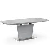 Como Extend. Dining Table Modern Grey High Gloss & Como Cant. D. Chair Grey Chrome(6 Chairs)