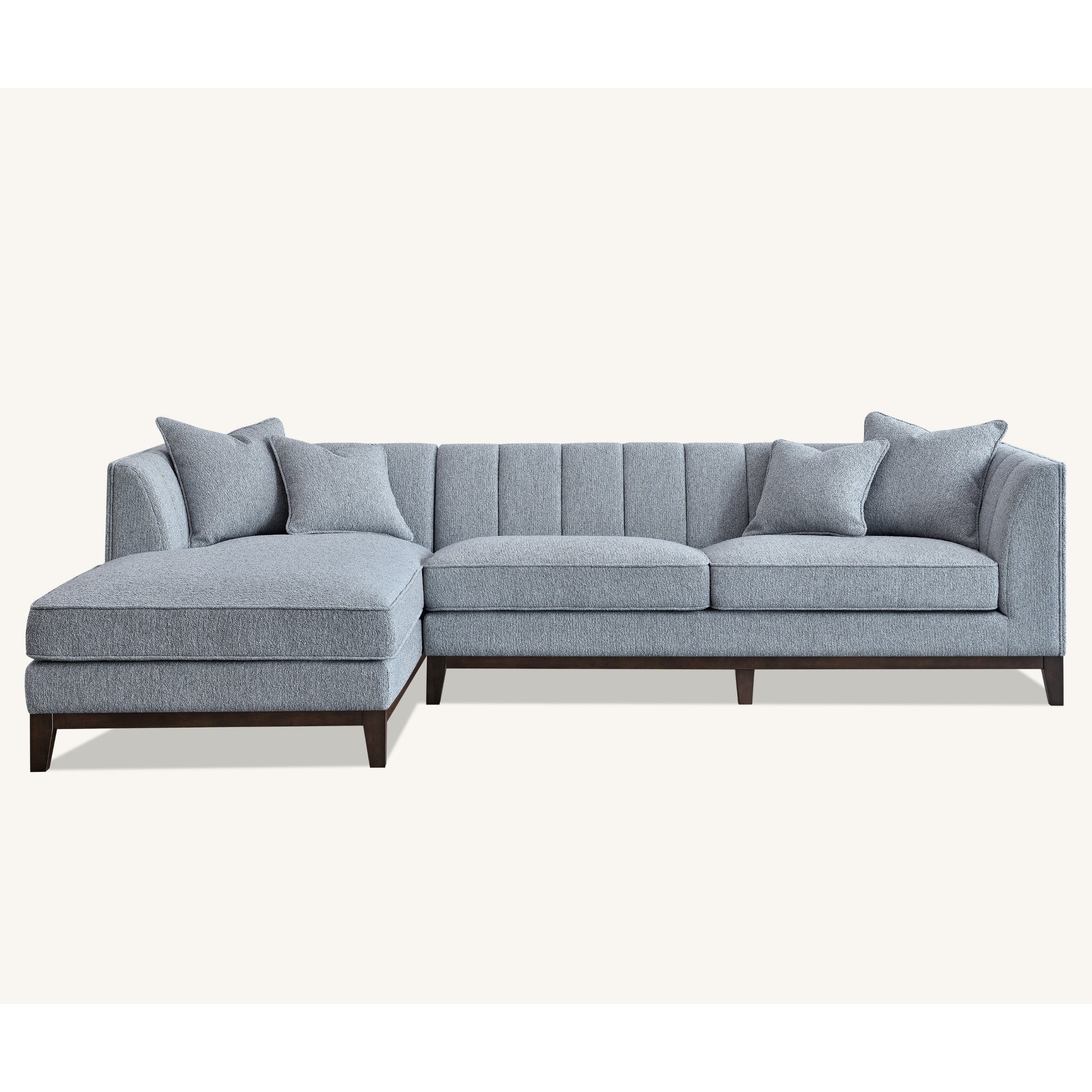 Cooper Corner Sofa with Soft  Boucle Fabric in Dolphin Colour