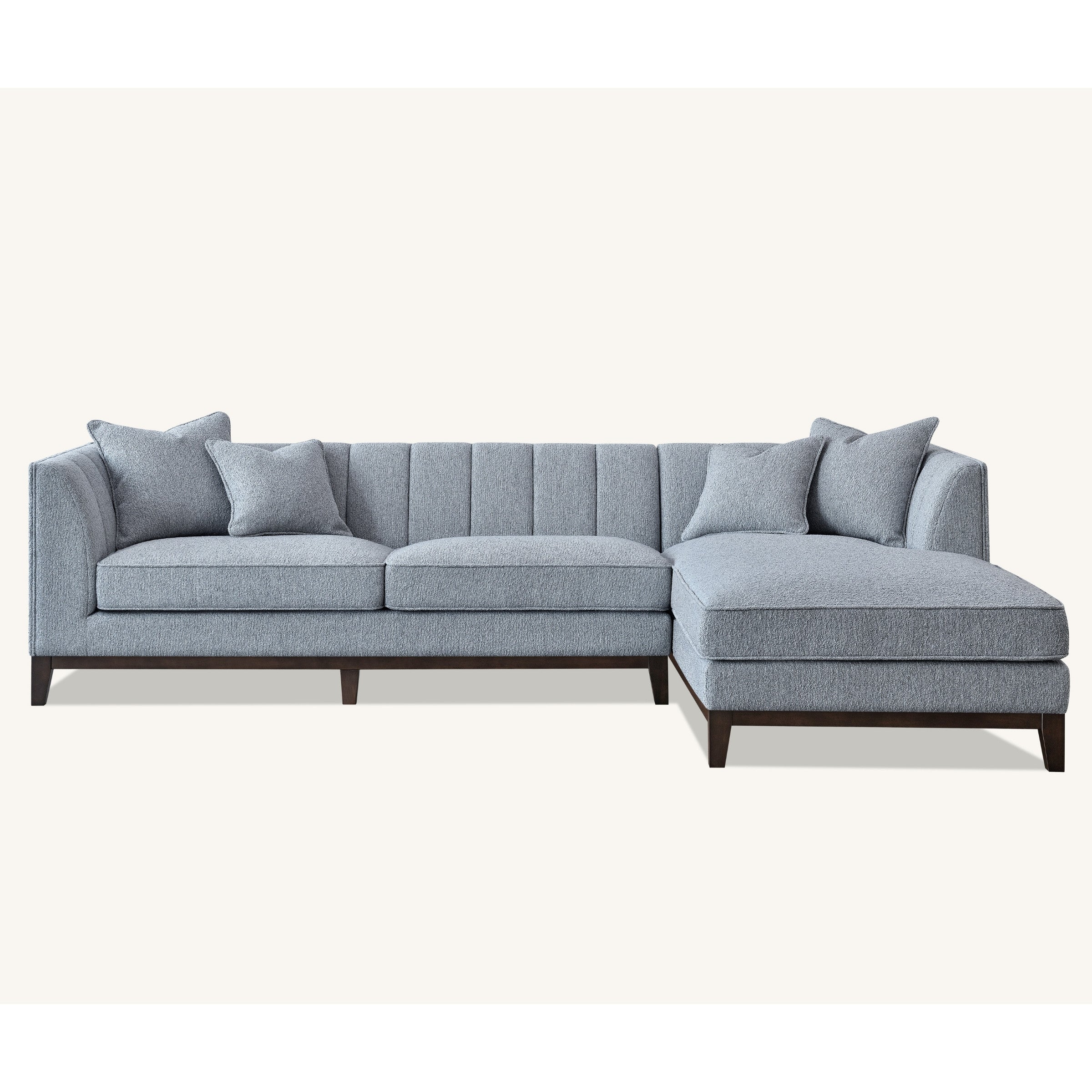 Cooper Corner Sofa with Soft  Boucle Fabric in Dolphin Colour