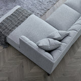 Cooper Corner Sofa with Soft  Boucle Fabric in Dolphin Colour