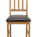 Coxmoor Solid White Oak Extending Dining T. & Coxmoor Dining Chair Faux Brown Leather Seat