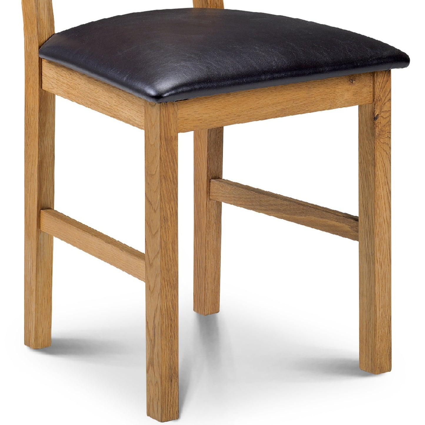 Coxmoor Dining Chair Solid Oak with Faux Brown Leather Seat(2 Chairs)