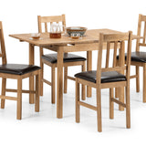 Coxmoor Solid White Oak Extending Dining T. & Coxmoor Dining Chair Faux Brown Leather Seat