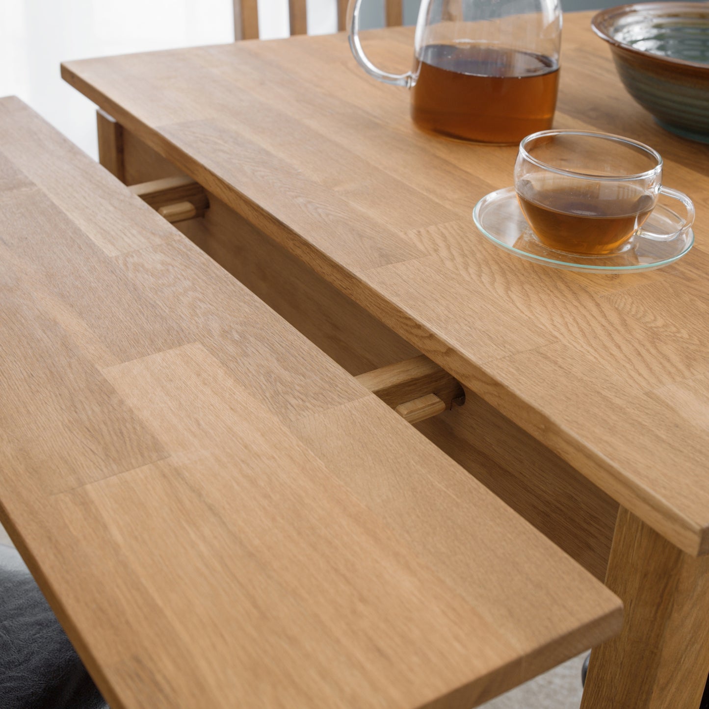 Coxmoor Solid White Oak Extending Dining Table Rich Oiled