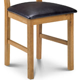 Coxmoor Solid White Oak Extending Dining T. & Coxmoor Dining Chair Faux Brown Leather Seat