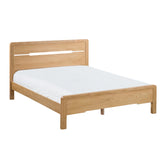 Curve Solid White Oak & Oak Veneers Wooden Bed