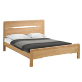 Curve Solid White Oak & Oak Veneers Wooden Bed