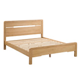 Curve Solid White Oak & Oak Veneers Wooden Bed