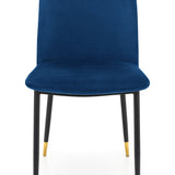 Delaunay Dining Chair Blue Fabric Black Legs(2 Chairs)