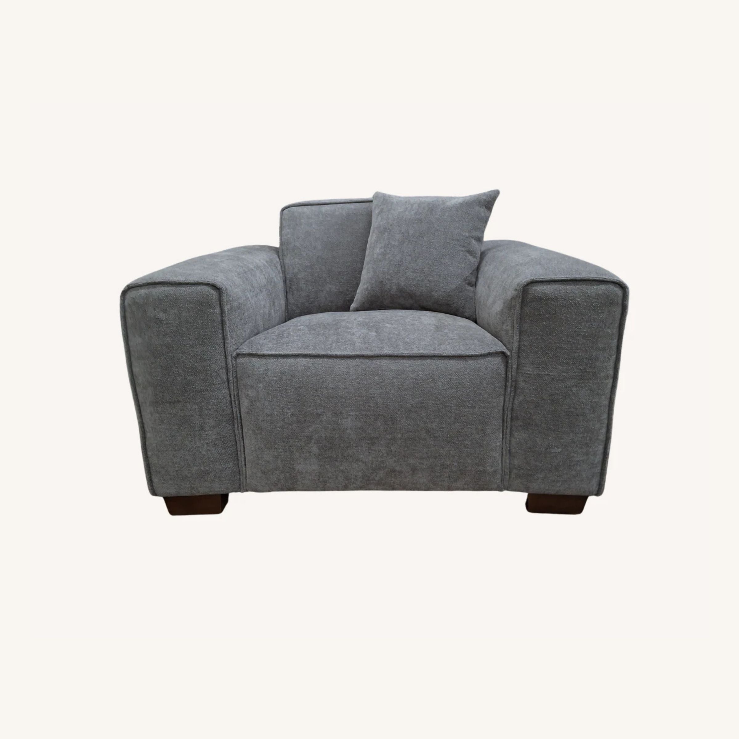 Dakota Sofa with soft duck feather padding, Boucle Fabric in Charcoal colour