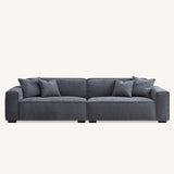 Dakota Sofa with soft duck feather padding, Boucle Fabric in Charcoal colour