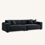Dakota Sofa with soft duck feather padding, Boucle Fabric in Midnight colour