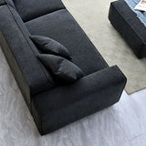 Dakota Sofa with soft duck feather padding, Boucle Fabric in Midnight colour