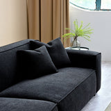 Dakota Sofa with soft duck feather padding, Boucle Fabric in Midnight colour