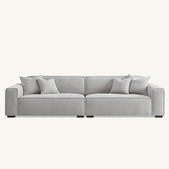 Dakota Sofa with soft duck feather padding, Boucle Fabric in Pebble colour