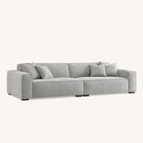 Dakota Sofa with soft duck feather padding, Boucle Fabric in Pebble colour