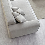 Dakota Sofa with soft duck feather padding, Boucle Fabric in Pebble colour