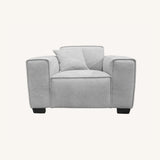 Dakota Sofa with soft duck feather padding, Boucle Fabric in Pebble colour