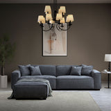 Dakota Sofa with soft duck feather padding, Boucle Fabric in Charcoal colour