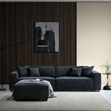 Dakota Sofa with soft duck feather padding, Boucle Fabric in Midnight colour