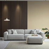 Dakota Sofa with soft duck feather padding, Boucle Fabric in Pebble colour
