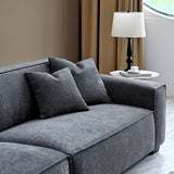 Dakota Sofa with soft duck feather padding, Boucle Fabric in Charcoal colour