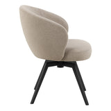 Colima Dining Table Oak & Darlene Dining Chair Swivel Function Beige(6 Chairs)