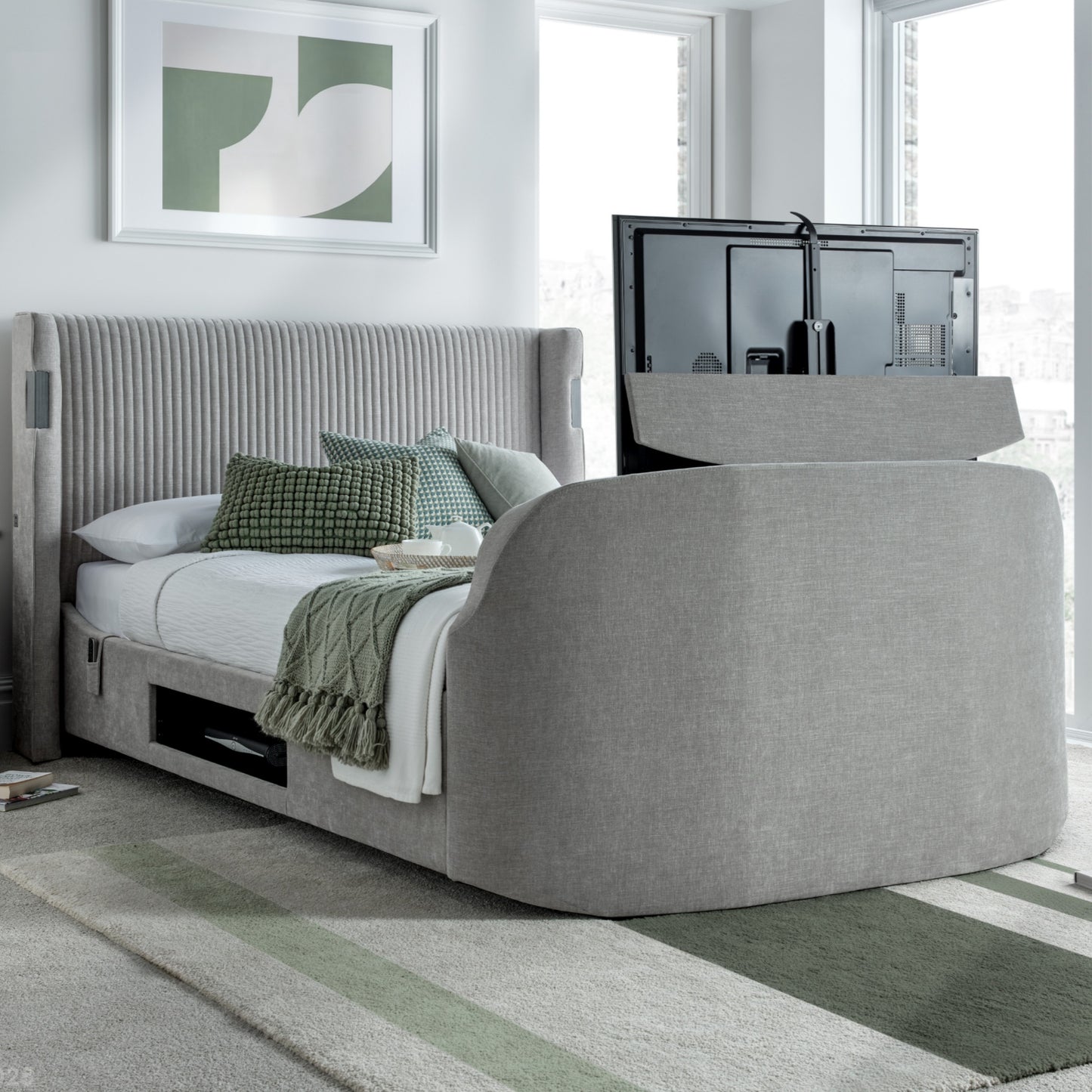 Darras 5.1.2.Dolby Atmos TV Bed in Madrian Light Grey