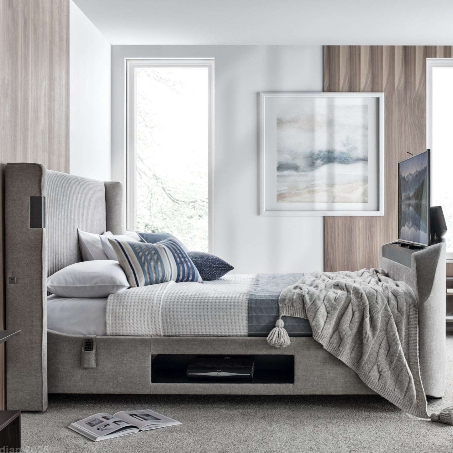 Darras 5.1.2.Dolby Atmos TV Bed in Madrian Light Grey