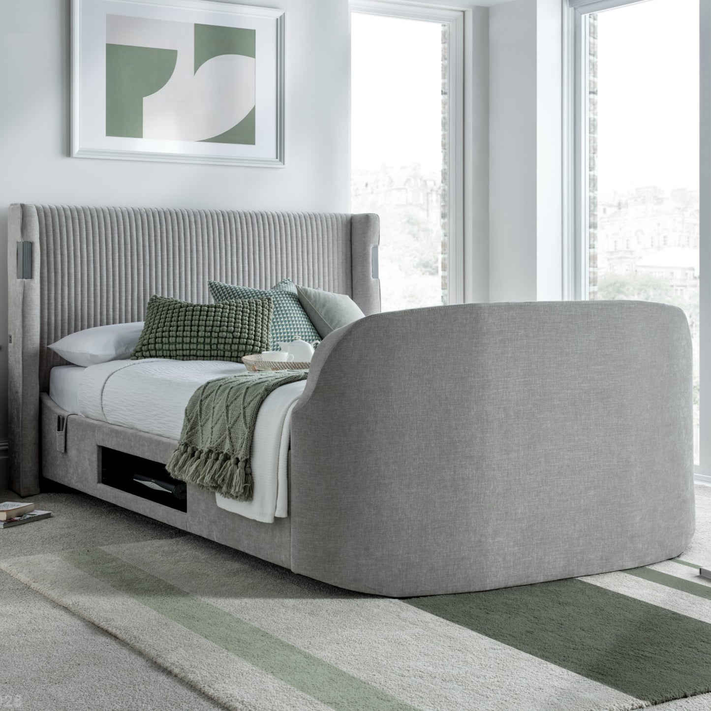 Darras 5.1.2.Dolby Atmos TV Bed in Madrian Light Grey